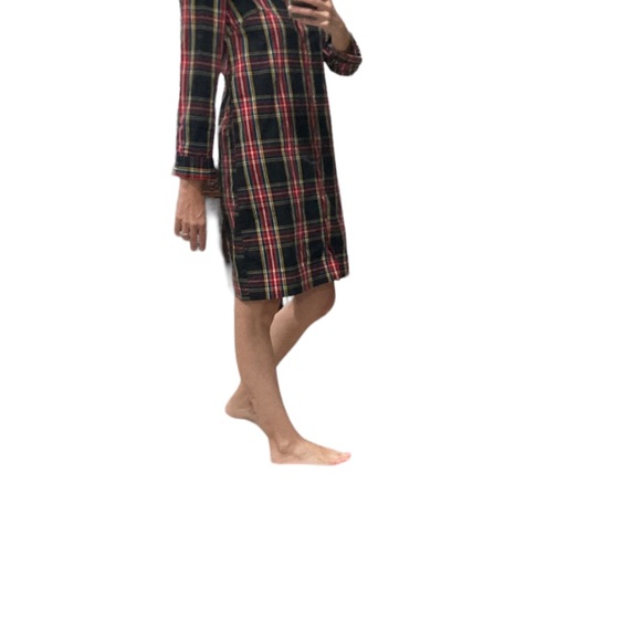 J. Crew women’s size 00 ruffled mock neck plaid button up shirt dress. - Picture 8 of 8